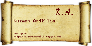 Kuzman Amália névjegykártya